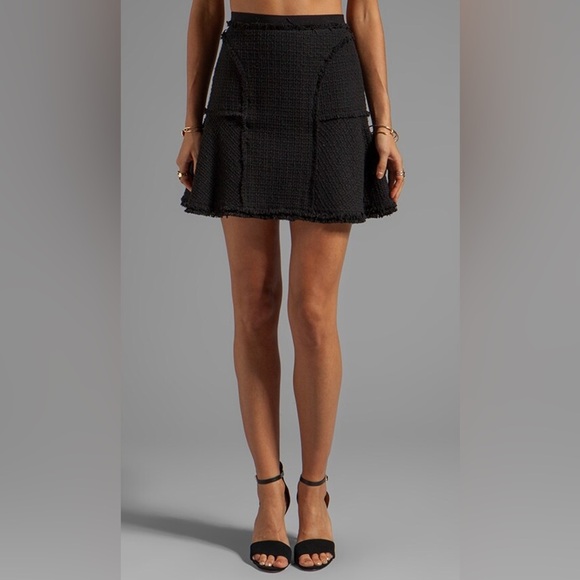Rebecca Taylor black Tweed Flounce high waist Skirt size 8 - Picture 1 of 10